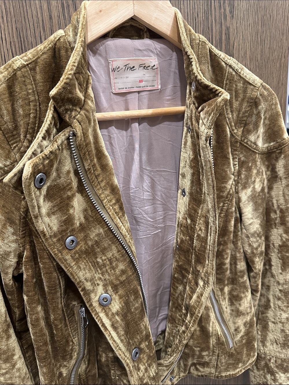 Free People Gold Velvet Moto Jacket - Picture 3 of 9